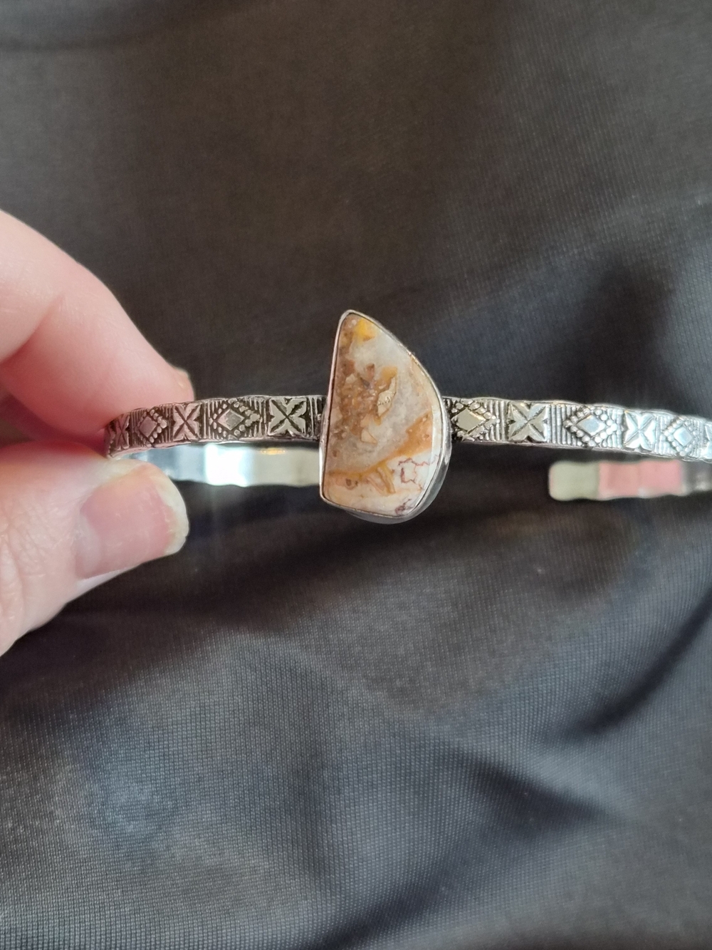 Jasper Cuff Bracelet - Butterfly/Agatized